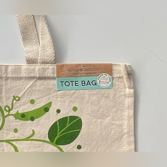 The Neighborhoods Cotton Tote Bag, Large Canvas Tote Bag, Peas On Earth Tote Bag - Picture 4 of 8